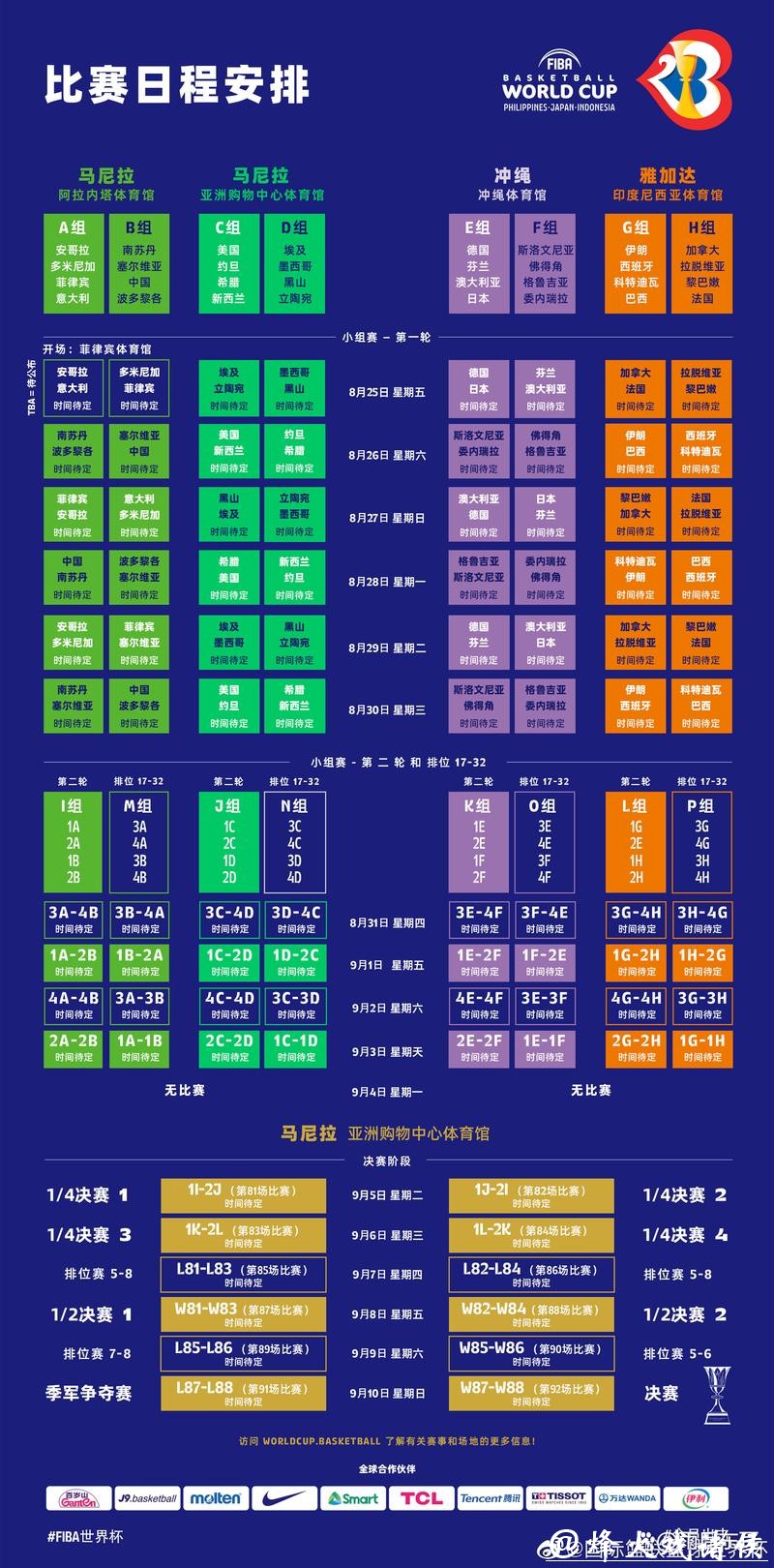 2023年世界杯比赛安排及赛程详情 2023年世界杯比赛安排及赛程详情
